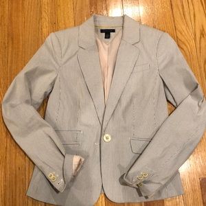 Tommy Hilfiger, Blue/White Stripe, Blazer, Size 2.